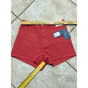Universal Threads NWT Universal Thread highest rise sailor denim shorts size 6 bright red thumbnail 6
