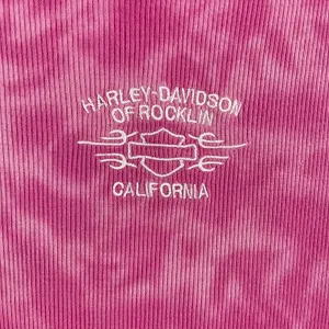 Harley Davidson Vintage Y2K Pink Tie Dye Rocklin, CA Graphic Muscle Tee Tank Top thumbnail 12