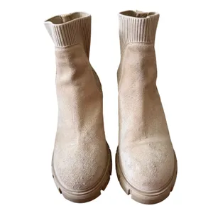 Steve Madden Hayle Sand Suede Sock Ankle Boots Lug Sole Platform Size 8 thumbnail 3