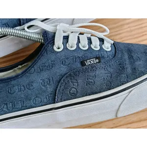 Vans Authentic Off The Wall Navy Blue Embossed Skate Shoes Men's 8.5 Women's 10 thumbnail 6