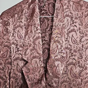 Free People no longer made silky jacquard paisley long 1 button blazer jacket S thumbnail 7
