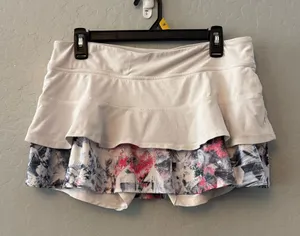 Lija women's white, black and pink golf, tennis, pickleball skort size large thumbnail 1