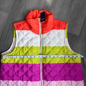 crown & ivy Multicolor Striped Women’s Vest XL Quilted New thumbnail 8