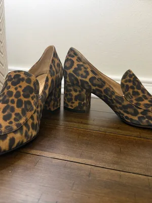 Gianvito Rossi Leopard Print Suede Block Heel Loafer Pumps Size 38 thumbnail 14