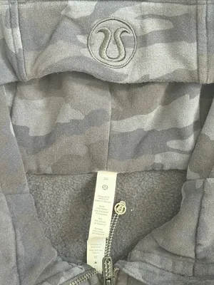 lululemon athletica Womens Dark Gray Black Camo Full-Zip Hoodie size 20 EUC thumbnail 2