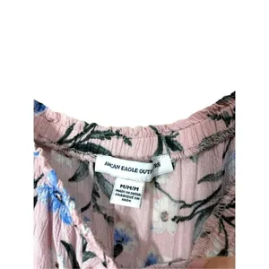 American Eagle Outfitters Pink Floral Tiered Boho Off Shoulder Maxi Dress Size M thumbnail 6