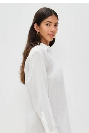 RALPH LAUREN | L |Split Neck Pintuck Pleated Top Tunic Swim Cover Up Oversized thumbnail 1
