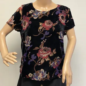 Vero Moda Velvet Floral Lined Dressy Top thumbnail 1