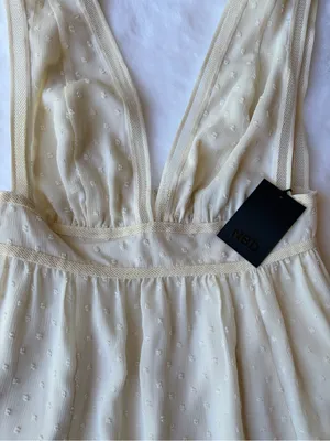 NWT Revolve NBD Isaac Mini Dress Plunge Neck Swiss Dot Sleeveless Fit & Flare thumbnail 4