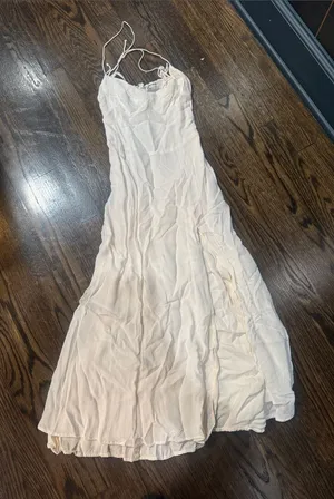 Reformation Cream Lightweight Spaghetti-Strap Dress thumbnail 1