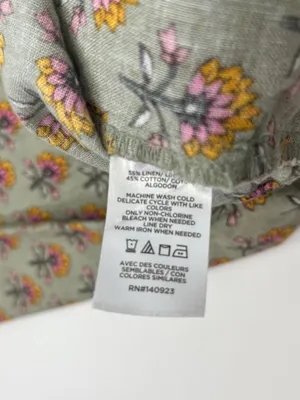 LOFT Beach Floral Linen Cotton Wide Leg Pants Large Petite LP thumbnail 8
