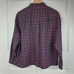 Madewell Plaid Flannel Boxy Shirt Crop Top Size M thumbnail 4