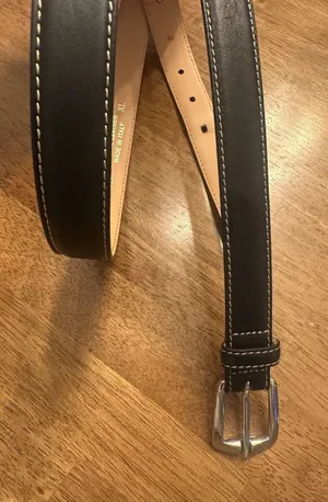 Appleseed’s Black Belt Genuine Leather Women’s XL Made in Italy Silver Buckle thumbnail 1