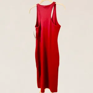 Wild Fable Burgundy ButterBliss Keyhole Tie Racerback Midi Bodycon Dress‎ Medium thumbnail 6