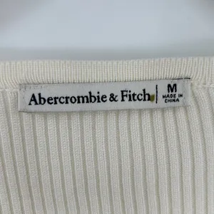 Abercrombie & Fitch Womens Cream Ribbed Tie‎ Front Stretch Cardigan Sweater Sz M thumbnail 4