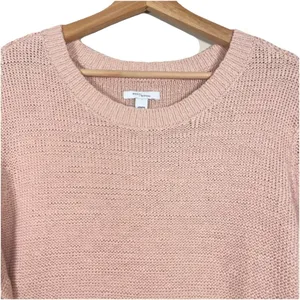 Daily‎ Ritual Cotton Crew Neck Sweater Cozy Boucle Women’s XL Pale Pink Knit thumbnail 4