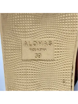 ALOHAS Lorelei Cut Out Leather Footbed Flat Sandal Tan Size 8.5 thumbnail 6