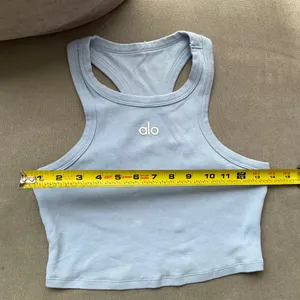 Alo Yoga Aspire Tank Seashell Blue/White S thumbnail 3