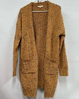 Entro women's L chunky confetti Popcorn Sweater Cardigan w/front pockets thumbnail 1