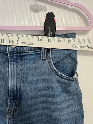 Abercrombie & Fitch Light Blue High-Rise Frayed Hem Jean Shorts thumbnail 3