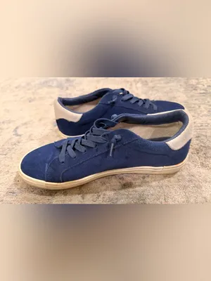 Ladies Vintage Havana Navy Suede Low-Top Sneakers thumbnail 4
