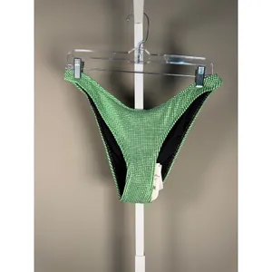 Cotton On Textured Brazilian Bikini Bottom Lime Green High Cut Cheeky Swim NWT L thumbnail 3