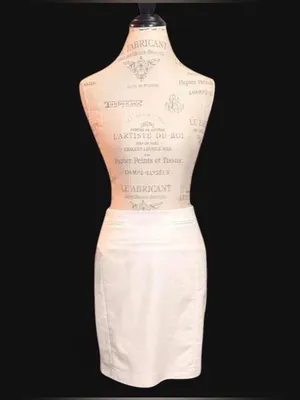 Express White Pencil Skirt with back Zipper Closure & Slit Size: 2 thumbnail 2