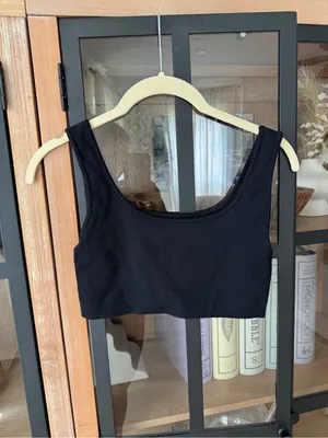 SET Active Sculptflex Box Cut Sports Bra ribbed onyx square neck workout thumbnail 5