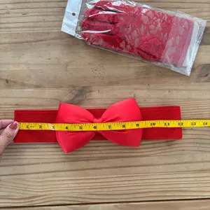 Unbranded Red‎ Bow Belt and Lace Gloves Set OS Excellent Retro Pinup Style thumbnail 4