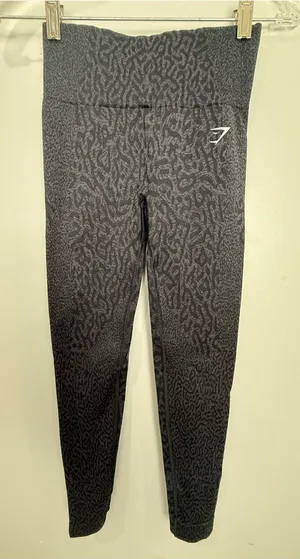 Gymshark Black Charcoal High-Waist Textured Leggings thumbnail 1