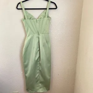 HOUSE OF CB FAYE PISTACHIO SATIN CORSET MIDI DRESS NWOT size‎ XS thumbnail 7