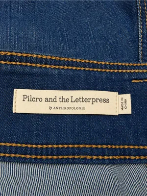 Pilcro And The Letterpress Cropped High Waist Wide Leg Dark Wash Denim Jeans 31 thumbnail 3
