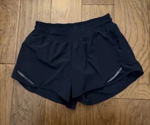 Navy Lululemon Hotty Hot 4" Shorts thumbnail 1