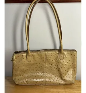 HOBO The Original Champagne Tan Ostrich Leather Shoulder Bag thumbnail 2