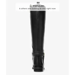 Michael Michael Kors Mindy Flat Leather Boot Black Womens 8 M thumbnail 5