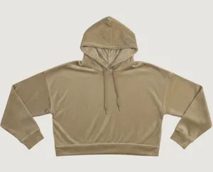 72‎ | OFFLINE by Aerie Velour Cropped Hoodie Oatmeal Womens XL Y2K Cozy thumbnail 1