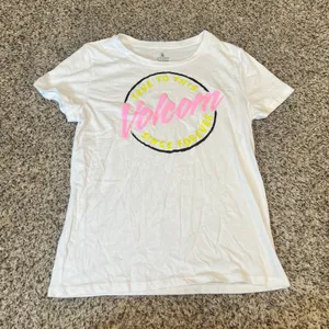 Volcom True‎ To This Graphic T Shirt White Pink Yellow M Medium thumbnail 1