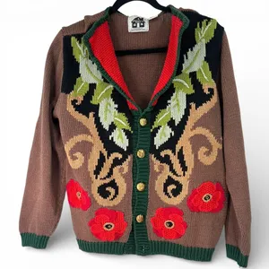 Storybook Knits M Vintage 90's embroidered Maximalist novelty cardigan Sweater thumbnail 1
