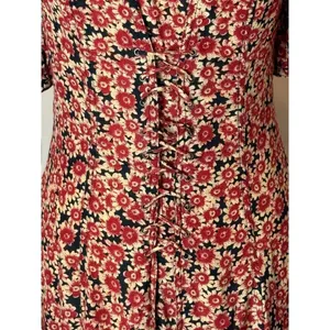 Free People Melanie Dress Women XS Red Floral Mini‎ Boho Cottagecore Festival thumbnail 12