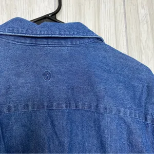 Christine Alexander Bedazzled Cat Button Down Chambray Denim Shirt size M Medium thumbnail 10