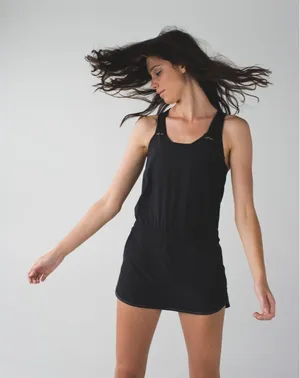 Lululemon Sweaty Or Not Runsie Mini Romper Black Size 4 / W8612S / Open Back thumbnail 1