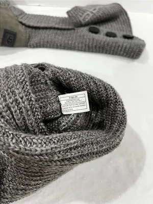 Ugg Carly Boots Size 7 Heathered Gray Knit Tall Short thumbnail 10