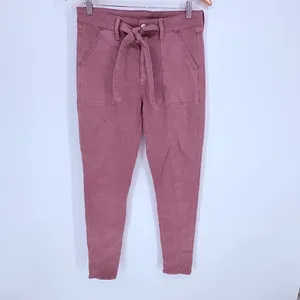 American Eagle Super Stretch Utility Pants Womens 10 Pink Tie Waist Cargo Slim thumbnail 2