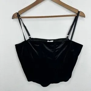 ASTR Black Velvet Bustier Corset Gothic Dark‎ Romantic Wuthering Heights NWT thumbnail 2