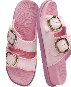 Coface Pink Buckle Sandals Slides Women’s Size 7 New WO Box thumbnail 1