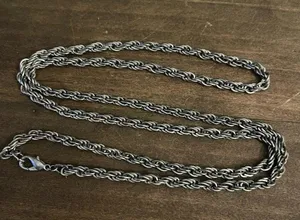 Vintage silver rope chain necklace thumbnail 2