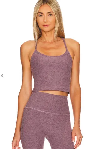 Beyond Yoga Spacedye Slim Racerback Cropped Tank in Silverberry Purple Heather M thumbnail 1