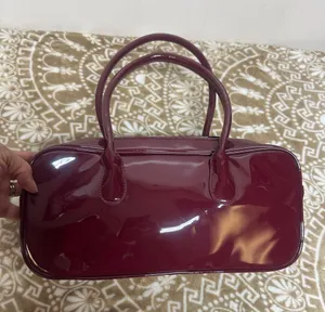 Urban Expression Patent Burgundy Top-Handle Satchel thumbnail 1