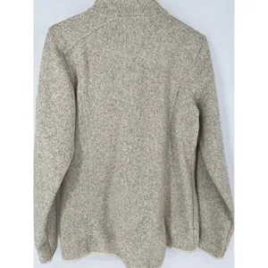 LL BEAN Sweater Fleece Jacket Womens Medium Beige Oatmeal Full Zip 279684 thumbnail 5