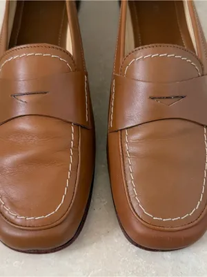 Coach Shari Nappa Camel Natural Tan Vacchetta Leather Slip On Penny Loafer 7.5 B thumbnail 5